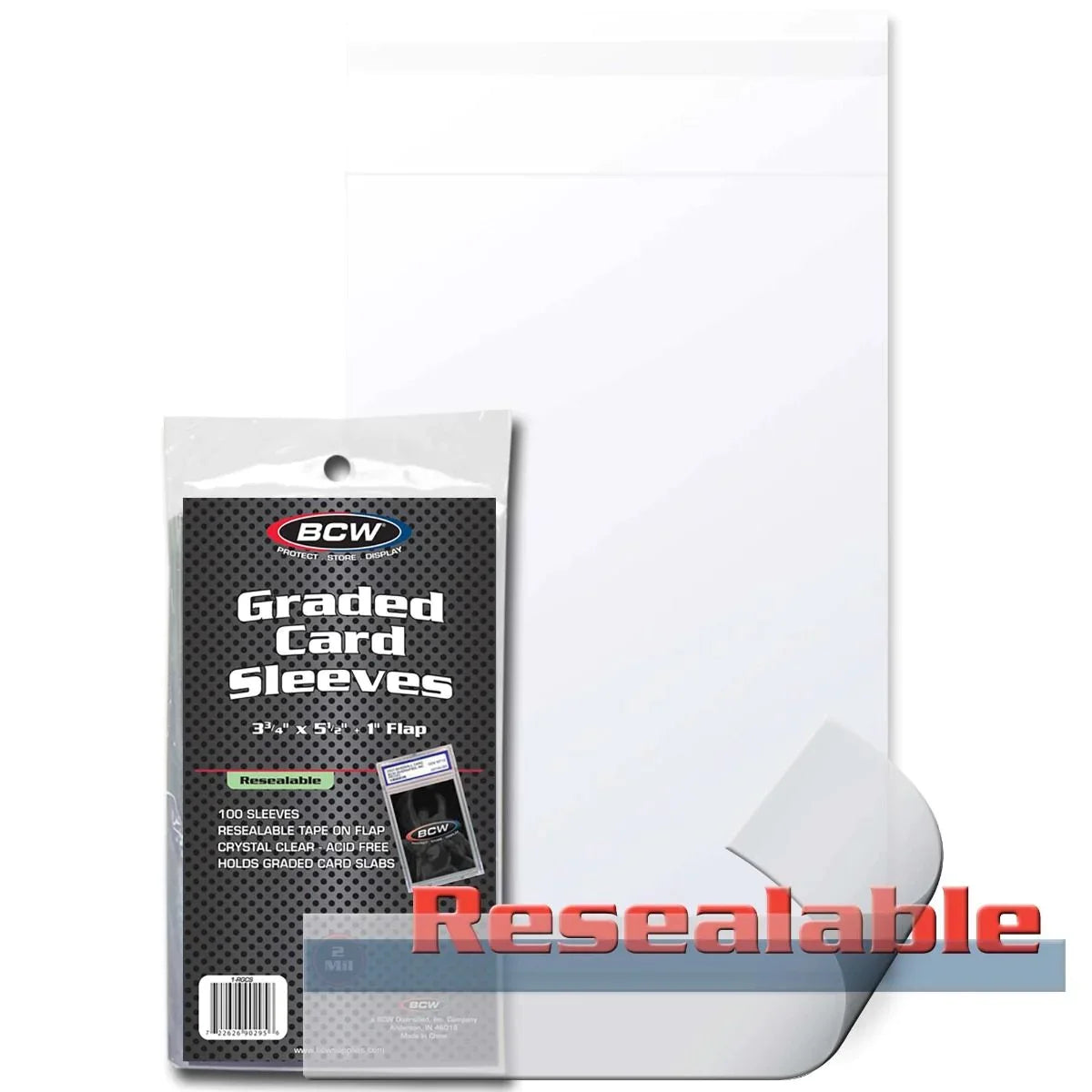BCW Resealable Graded Card Sleeves (100 Sleeves)