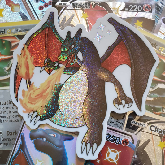 Premium Waterproof Shiny Charizard Holographic Sticker