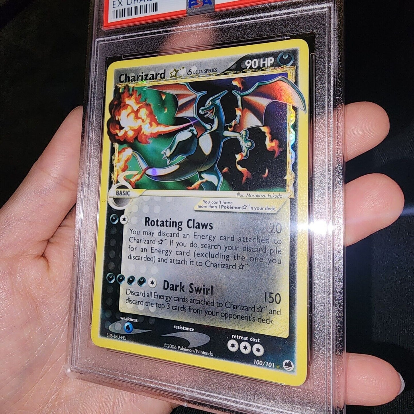 2006 Gold Star Charizard Holo Ex Dragons Frontiers PSA 7
